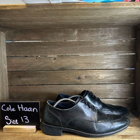 Mens Cole Haan Black City Black Leather Dress Comfort Oxfords Shoes Size 13 M‎ main image 5
